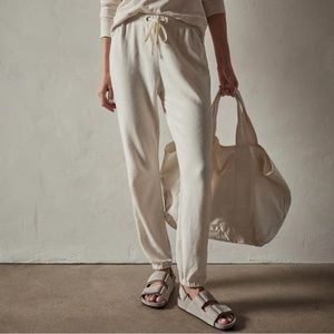 James Perse Cream Joggers with Elastic Waistband